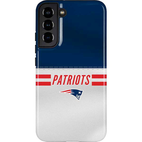 NFL New England Patriots White Striped Galaxy S22 Plus Pro Case