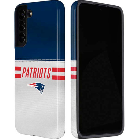 NFL New England Patriots White Striped Galaxy S22 Plus Pro Case