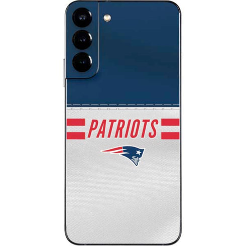 NFL New England Patriots White Striped Galaxy S22 Plus Skin