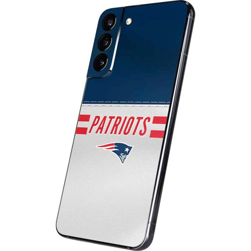 NFL New England Patriots White Striped Galaxy S22 Plus Skin