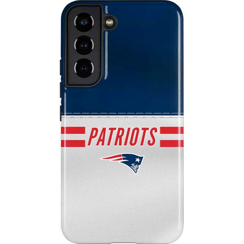 NFL New England Patriots White Striped Galaxy S22 Pro Case
