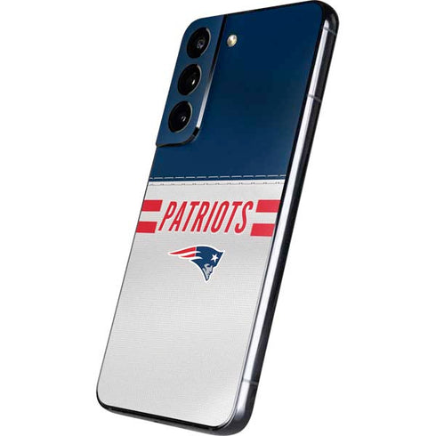 NFL New England Patriots White Striped Galaxy S22 Skin