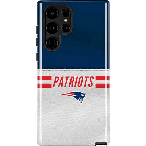 NFL New England Patriots White Striped Galaxy S22 Ultra Pro Case