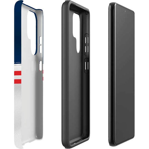 NFL New England Patriots White Striped Galaxy S22 Ultra Pro Case