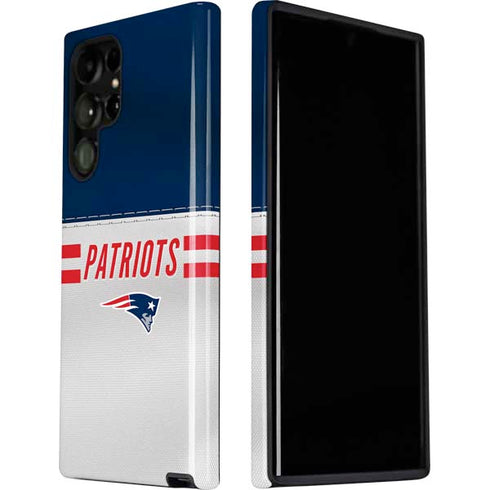 NFL New England Patriots White Striped Galaxy S22 Ultra Pro Case
