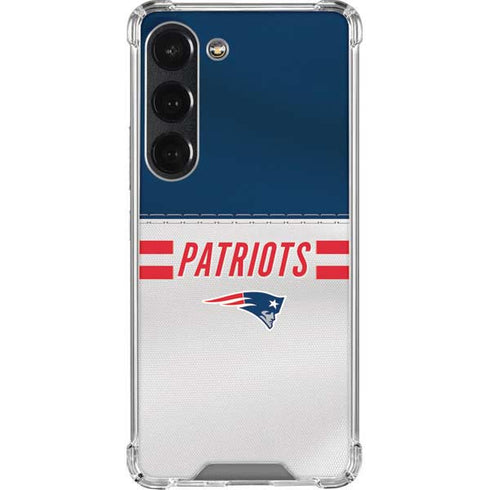 NFL New England Patriots White Striped Galaxy S23 Clear Case