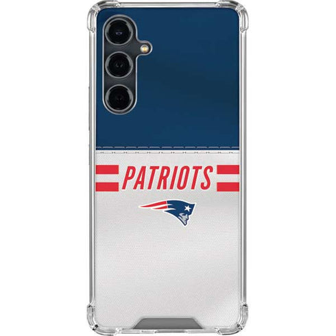 NFL New England Patriots White Striped Galaxy S23 FE Clear Case