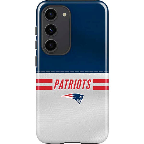 NFL New England Patriots White Striped Galaxy S23 Pro Case