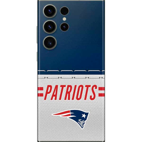 NFL New England Patriots White Striped Galaxy S23 Ultra Skin