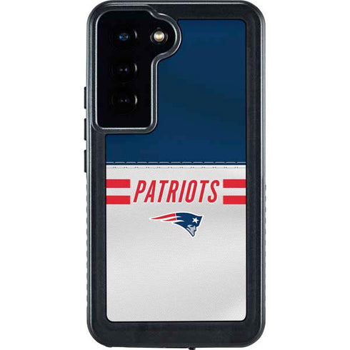NFL New England Patriots White Striped Galaxy S23 Waterproof Case