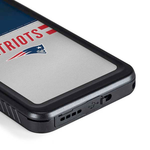 NFL New England Patriots White Striped Galaxy S23 Waterproof Case