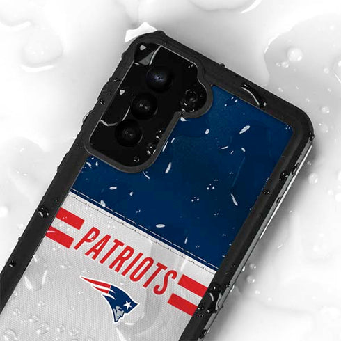 NFL New England Patriots White Striped Galaxy S23 Waterproof Case