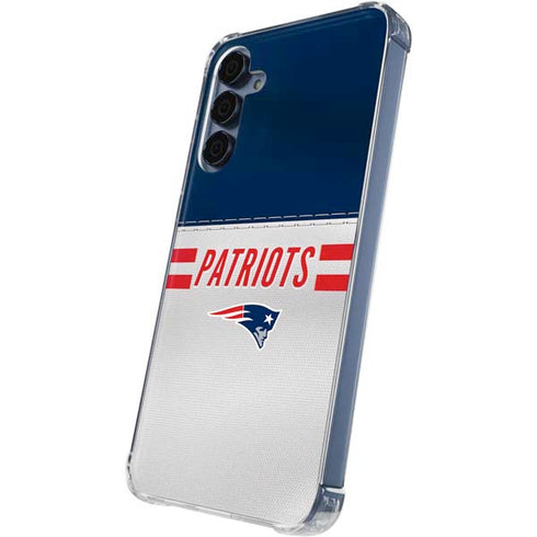 NFL New England Patriots White Striped Galaxy S24 Clear Case
