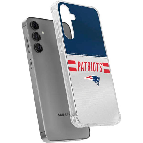 NFL New England Patriots White Striped Galaxy S24 Plus Clear Case