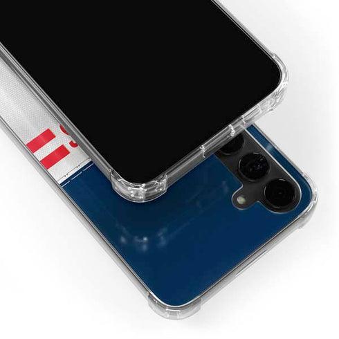 NFL New England Patriots White Striped Galaxy S24 Plus Clear Case