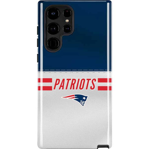 NFL New England Patriots White Striped Galaxy S24 Ultra Impact Case