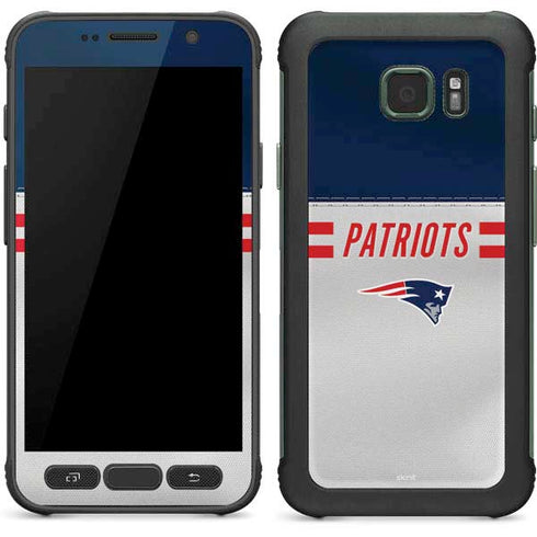 NFL New England Patriots White Striped Galaxy S7 Active Skin