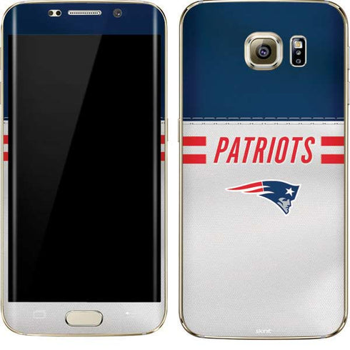 NFL New England Patriots White Striped Galaxy S7 Edge Skin