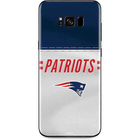 NFL New England Patriots White Striped Galaxy S8 Skin