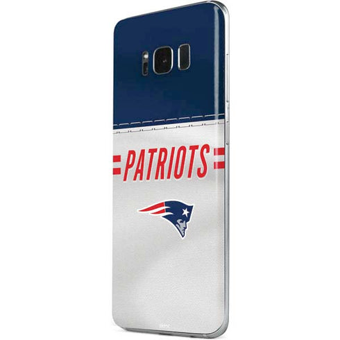 NFL New England Patriots White Striped Galaxy S8 Skin
