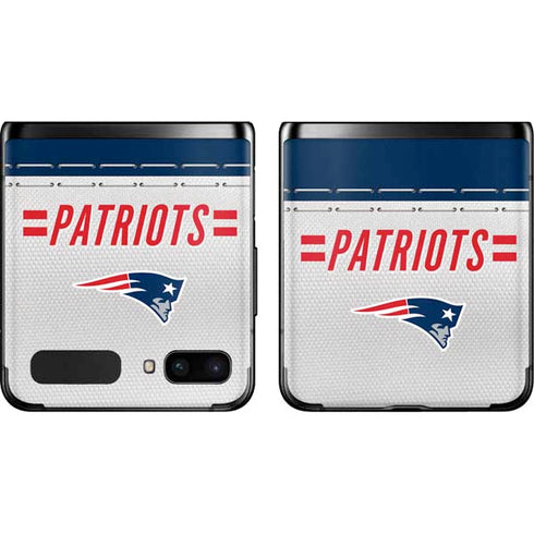 NFL New England Patriots White Striped Galaxy Z Flip Skin