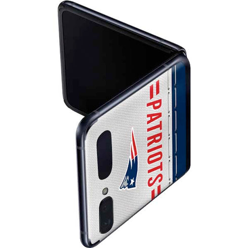 NFL New England Patriots White Striped Galaxy Z Flip Skin