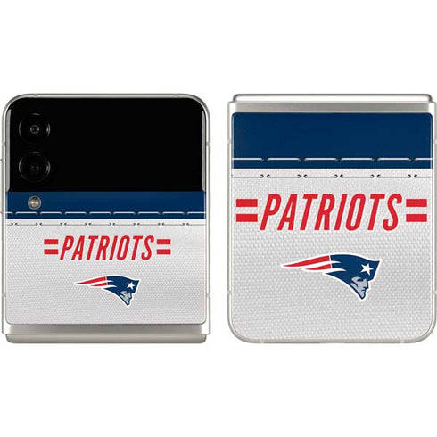 NFL New England Patriots White Striped Galaxy Z Flip3 5G Skin