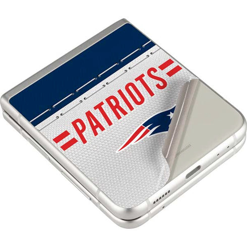 NFL New England Patriots White Striped Galaxy Z Flip3 5G Skin