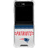 NFL New England Patriots White Striped Galaxy Z Flip5 5G Clear Case