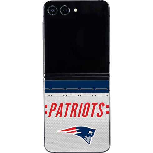 NFL New England Patriots White Striped Galaxy Z Flip5 5G Skin