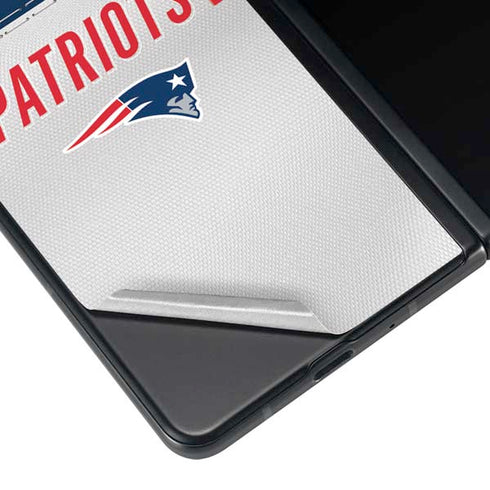 NFL New England Patriots White Striped Galaxy Z Fold3 5G Skin