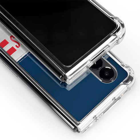 NFL New England Patriots White Striped Galaxy Z Fold4 5G Clear Case