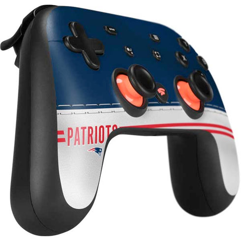 NFL New England Patriots White Striped Google Stadia Controller Skin