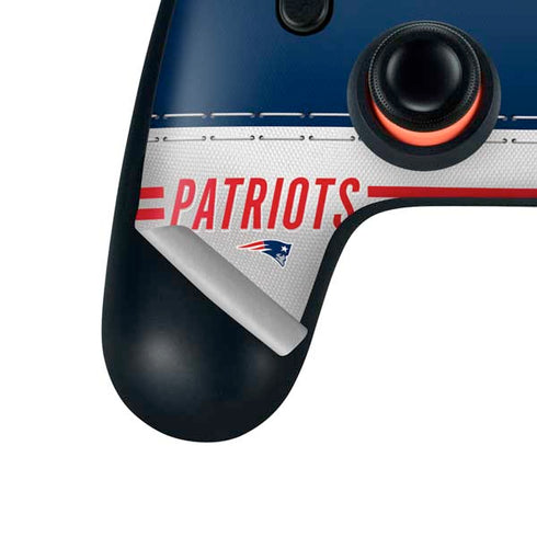 NFL New England Patriots White Striped Google Stadia Controller Skin