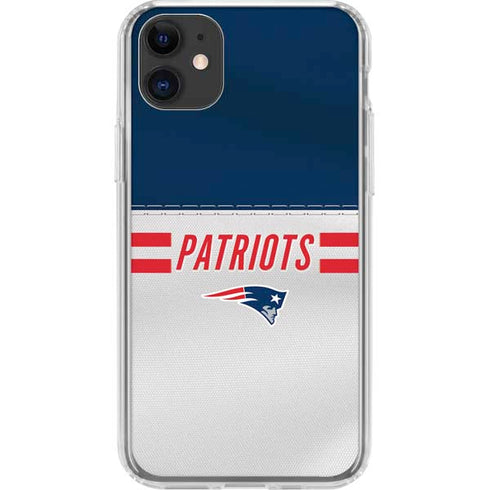 NFL New England Patriots White Striped iPhone 11 Clear Case