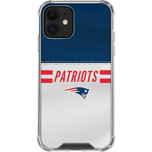 NFL New England Patriots White Striped iPhone 12 Mini Clear Case