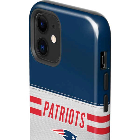 NFL New England Patriots White Striped iPhone 12 Mini Impact Case