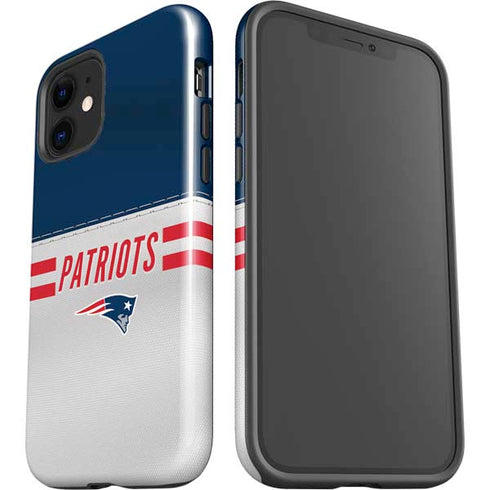 NFL New England Patriots White Striped iPhone 12 Mini Impact Case