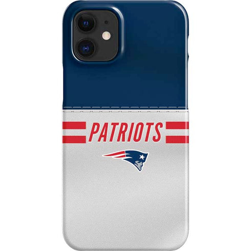 NFL New England Patriots White Striped iPhone 12 Mini Lite Case