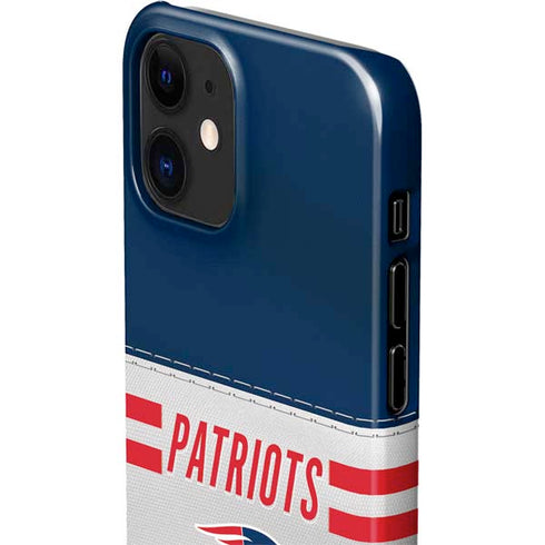 NFL New England Patriots White Striped iPhone 12 Mini Lite Case