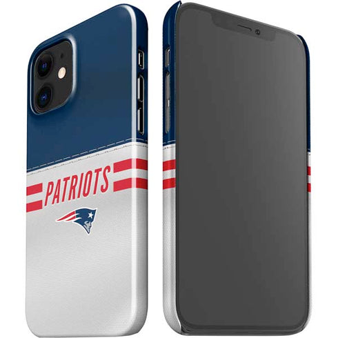 NFL New England Patriots White Striped iPhone 12 Mini Lite Case