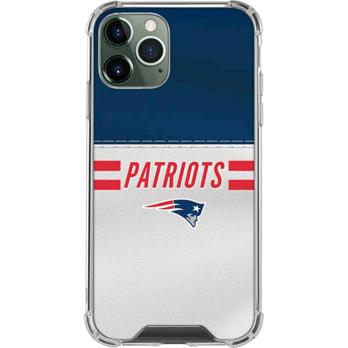 NFL New England Patriots White Striped iPhone 12 Pro Clear Case