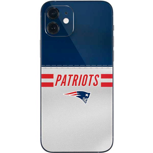 NFL New England Patriots White Striped iPhone 12 Skin