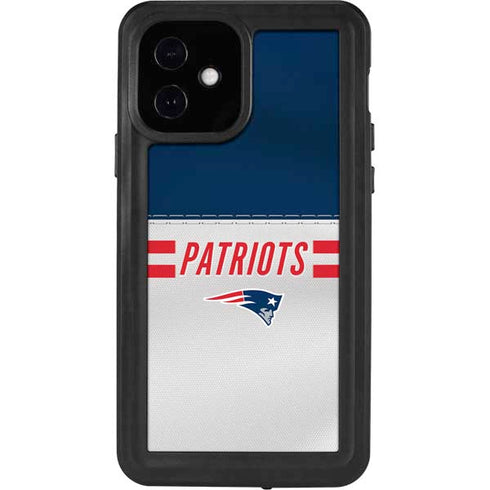 NFL New England Patriots White Striped iPhone 12 Waterproof Case