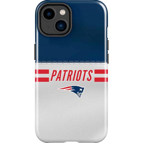NFL New England Patriots White Striped iPhone 14 Plus Impact Case