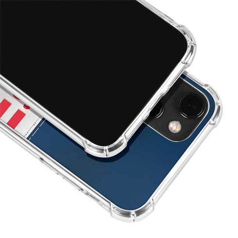 NFL New England Patriots White Striped iPhone 14 Plus Clear Case