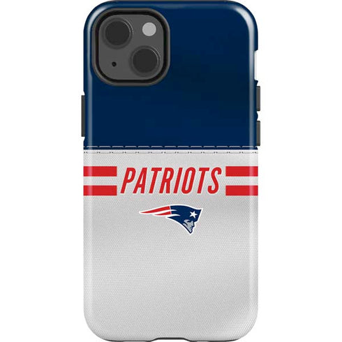 NFL New England Patriots White Striped iPhone 15 Impact Case