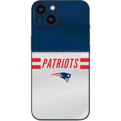 NFL New England Patriots White Striped iPhone 15 Plus Skin