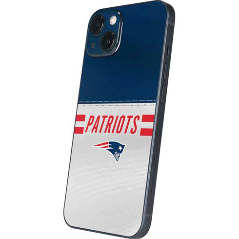 NFL New England Patriots White Striped iPhone 14 Plus Skin
