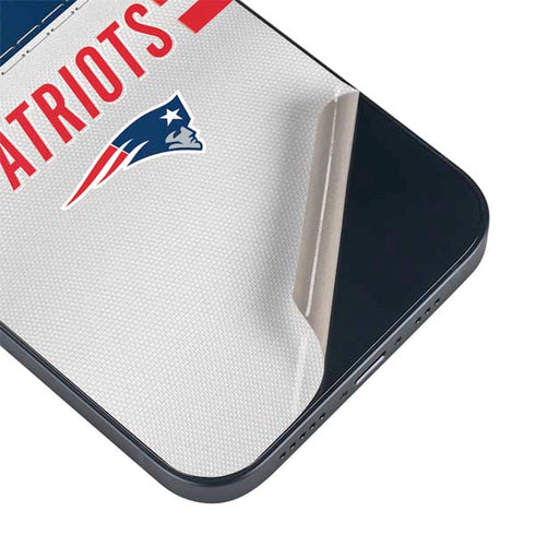 NFL New England Patriots White Striped iPhone 14 Plus Skin
